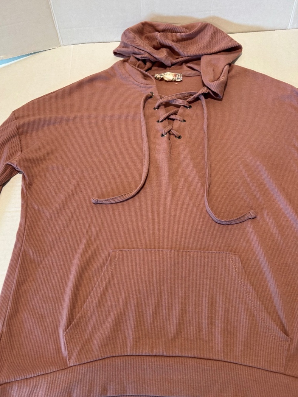 Pink Republic Pullover Pink Hoodie Sweatshirt Women's M with ties